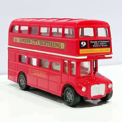 Classic MotorMax Red Double-Decker Die-Cast Tour Route No 9 Bus Model