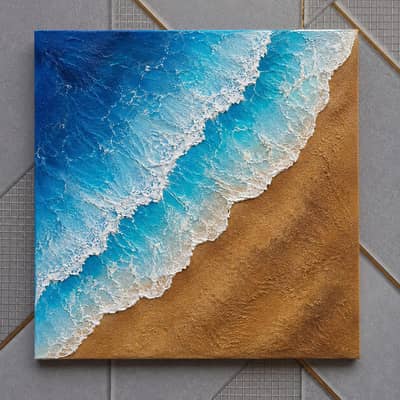 Texture sea waves painting