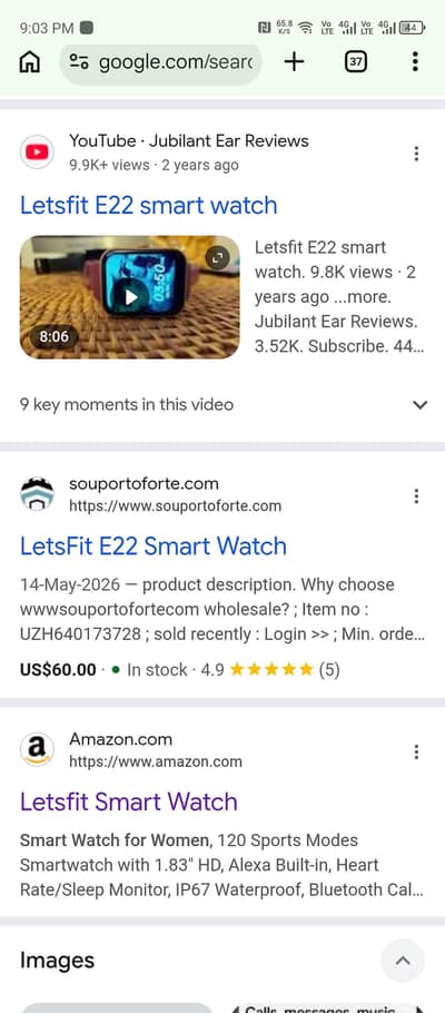 E22 smart watch new price 60$ ya bhi box pack ha