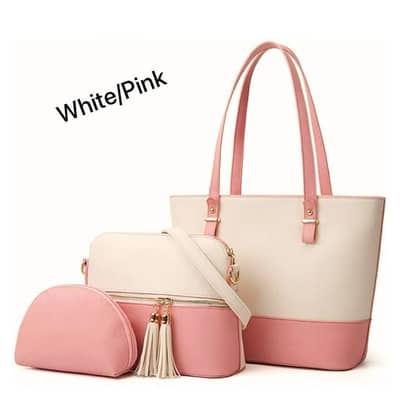 Women PU Leather 3 Piece Multi Colours Hand Bag Set