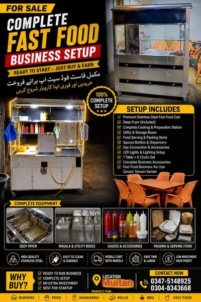 Fast Food Cart Complete setup For sale