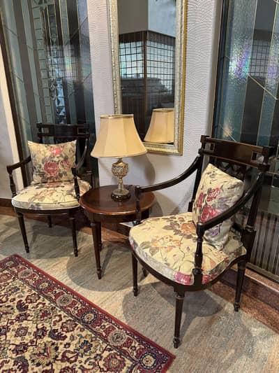Solid Wood Chairs and Table Set for Sale | Used Furniture | Free Rug