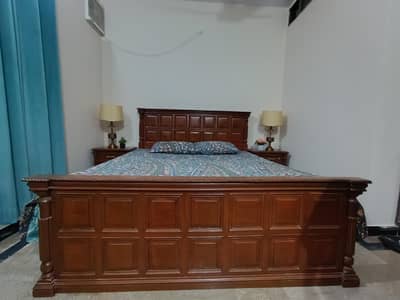 prisious king side bed pure wooden