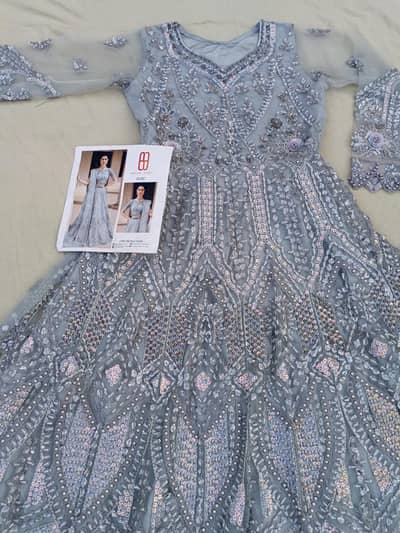 EMAAN ADEEL Luxury Grey Maxi with Dupatta – Fully Embellished