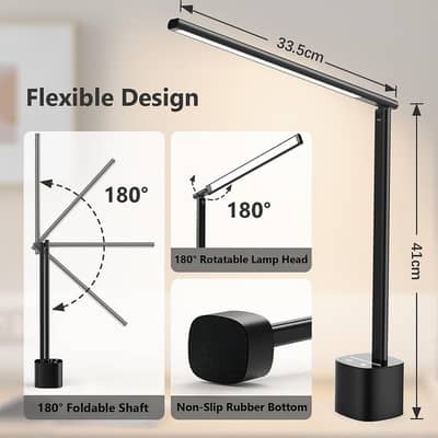 Hapfish Cordless Rechargeable Table Lamp, Dimmable LED Light – Black
