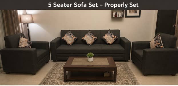 5-Seater Sofa Set (3+1+1) – Excellent Condition