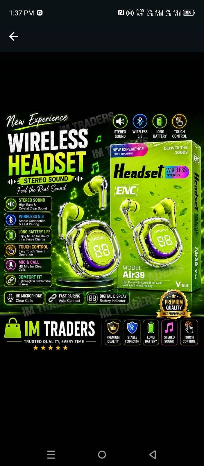 Wireless headset 0