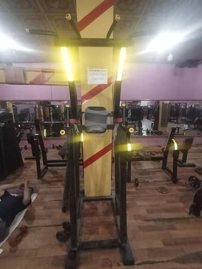 Gym equipments all over.