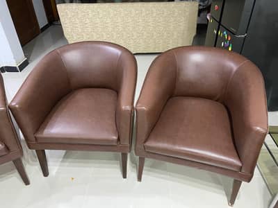 Brown Leather Sofa Chair – Excellent Condition