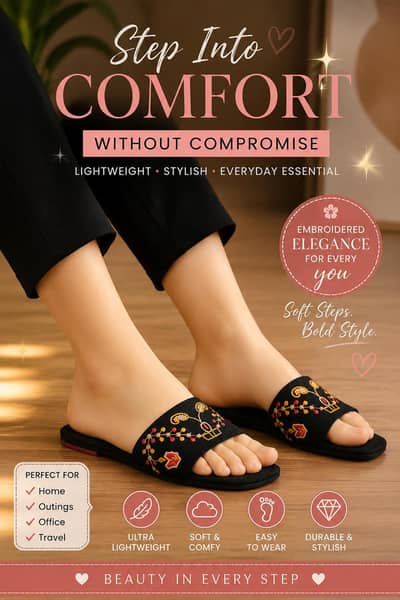 Cute and aesthetic black comfortable slippers