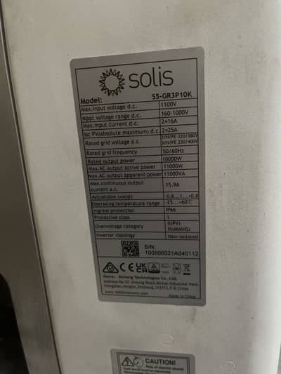 Solis 10KW on grid