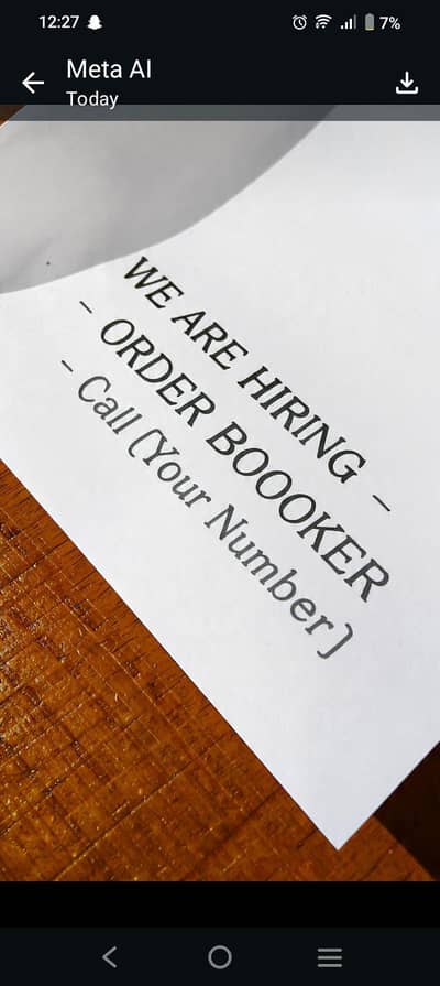 we are hiring order booker
