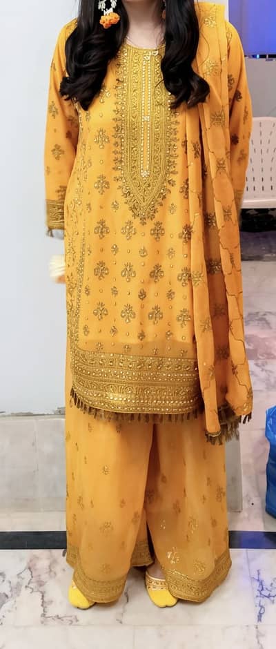 Mustard shirt and plazo