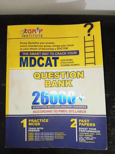 MDCAT Question bank book covering 26000+ MCQS compiled GRIP INSTITUTE
