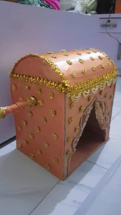 Pink Doli (palki) for mehndi event desi weddings