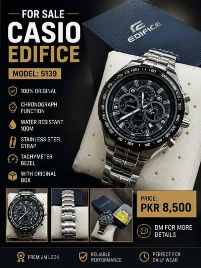 Original Casio Edifice 5139 | Stainless Steel Chronograph | For Sale
