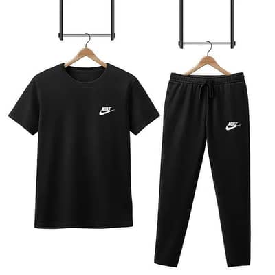 Men's Black Printed Micro Interlock Track Suit 2Pcs Medium to XL