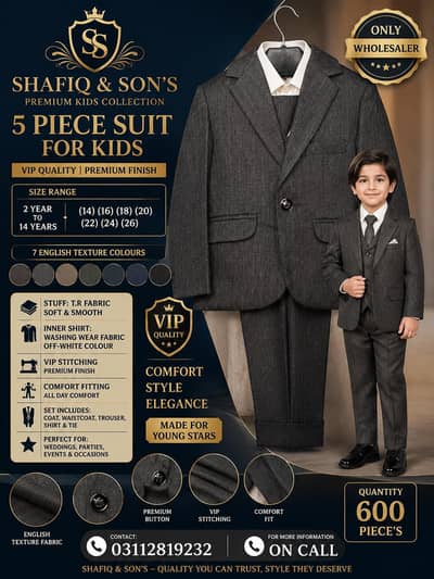 5 pis suit for kids