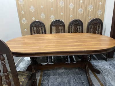 Wooden dining table