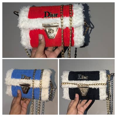woolly handmade purse  3 color available