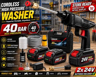 Cordless pressure washer - Double batteries Heavy Pressure - COD