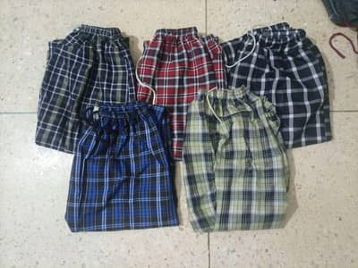 Summer Checkered Pajamas for Men Multicolor, Casual Wear Trousers