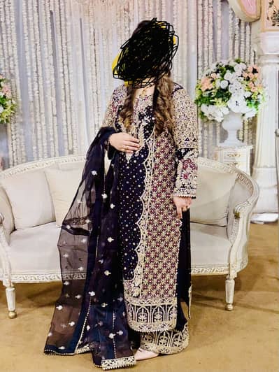 Black dress with elegant work just used for 1 hour condion 100%