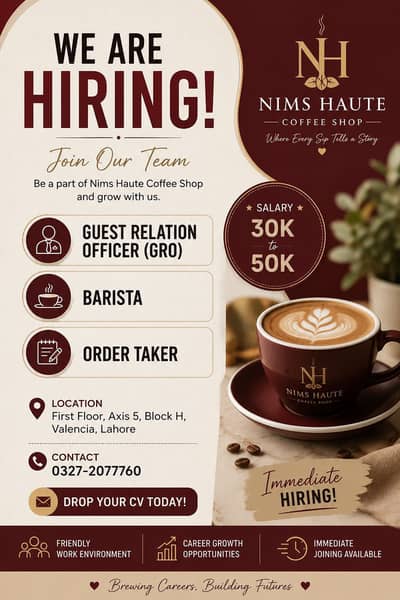 Female job for coffee shop