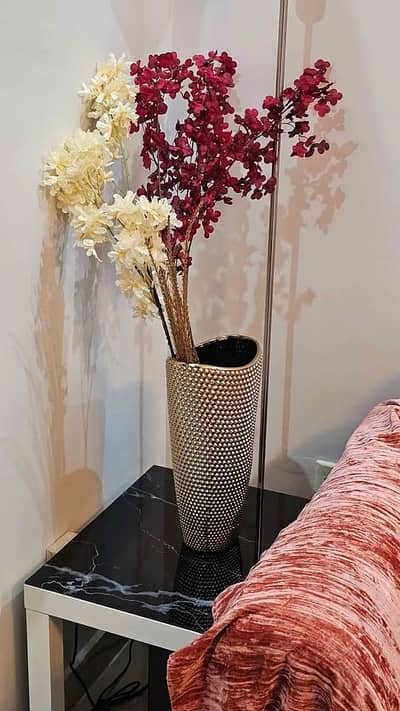 Fancy Vases Big with Flowers | Small Crystal Pack of Two