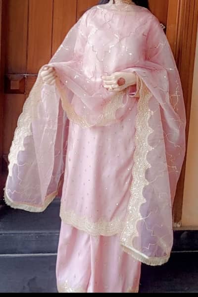 Brand New 3-Piece Party Wear Dress – Baby Pink