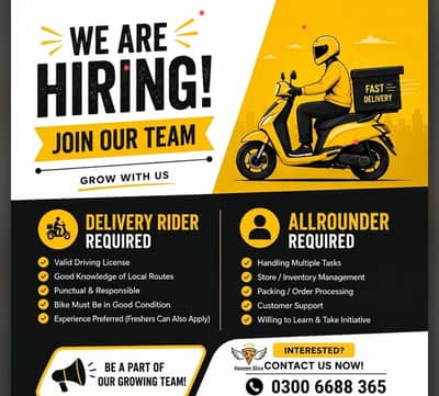 delivery rider or allrounder required