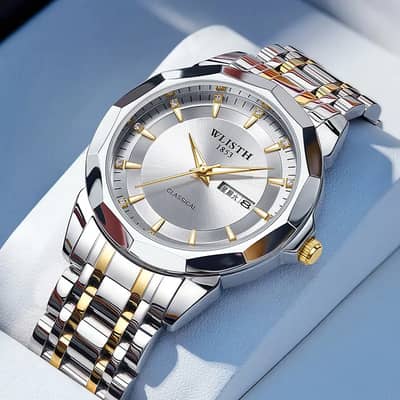 Men's Stainless Steel Quartz Watch with Belt
