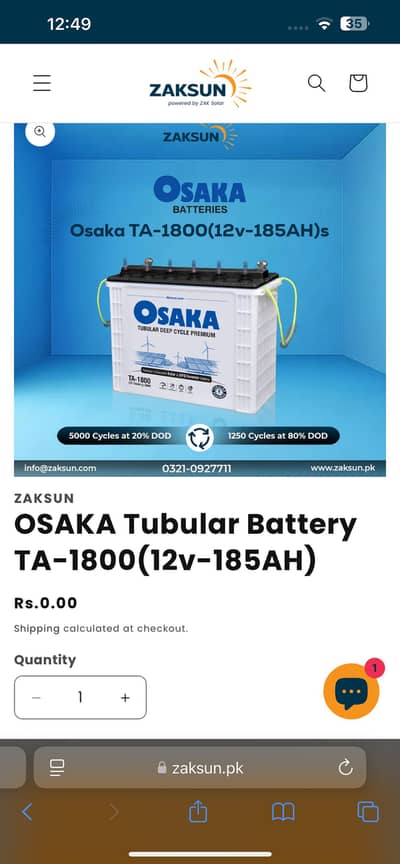 Osaka tubular Batteries in good condition for sale