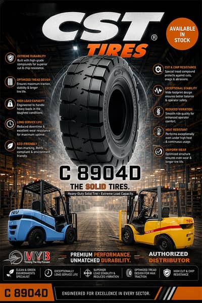 CST Solid Tires C 8904D | Heavy Duty Forklift Tyres Available in Stock