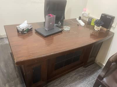 4 visitor chairs , executive table ,computer table, executive chair