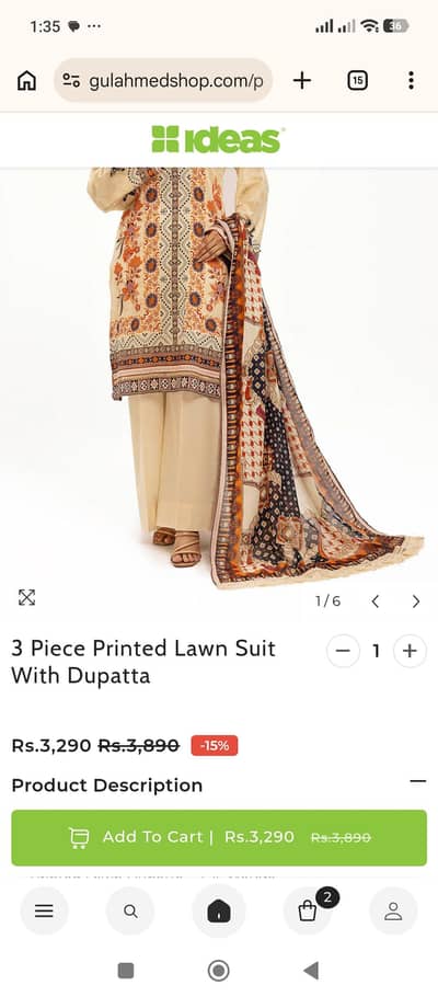 3pc Lawn Unstitched branded