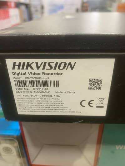 HIKVISION 08 CHANNEL DVR 2MP OR 5MP SUPPORTED. . . .