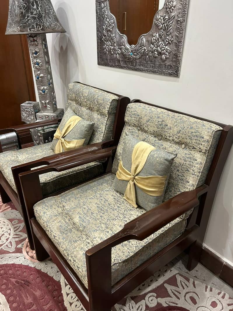 5 Seater Solid Wood Sofa 2