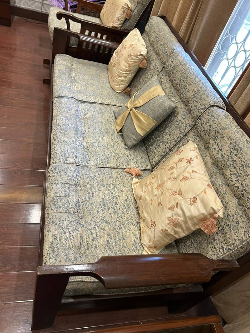 5 Seater Solid Wood Sofa 14