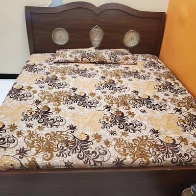 ​Double Wooden Bed with Mattress Included - Bedroom Furniture