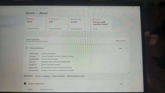Hp victus 15 3050 6gb 2tb ssd 32 ram