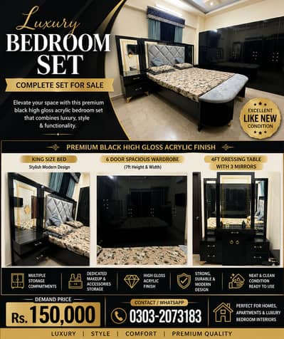 Bedroom Set/Luxury Furniture/King Size Bed/Wardrobe/Dressing Table/bed