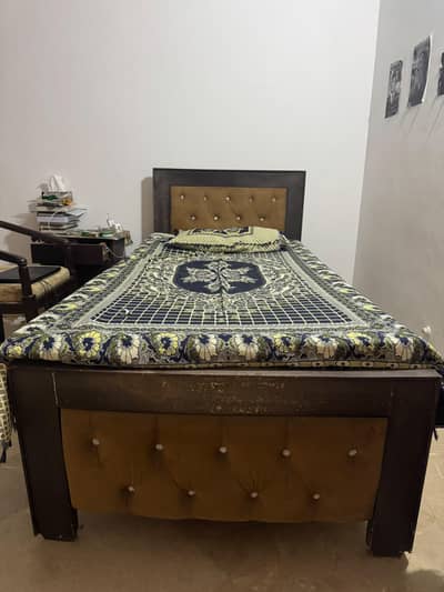 Single Bed with Mattress and Side table for sale