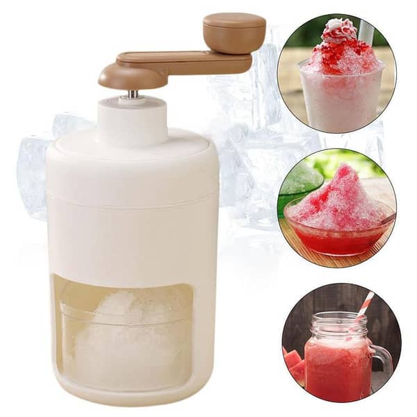 Manual Ice Crusher Machine – Hand Crank Ice Shaver for Slush, Snow Cones and Cold Drinks