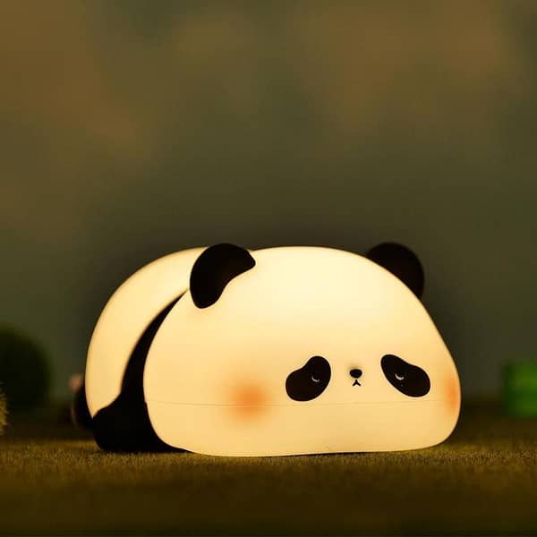Cute Panda LED Night Light - USB Rechargeable Soft Silicone Sleeping Lamp for Kids