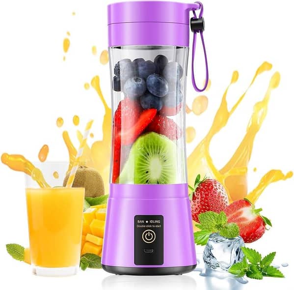 Portable Rechargeable Blender Juicer Cup – USB Smoothie Maker with 6 Blades