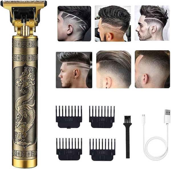Vintage T9 Rechargeable Hair Trimmer for Men – Cordless Zero-Gap Clipper