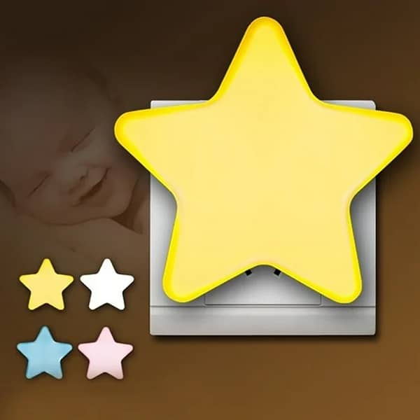 Star-Shaped LED Plug-In Night Light for Kids' Room and Nursery