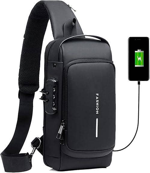 Anti-Theft USB Charging Sling Bag – Waterproof Crossbody Backpack