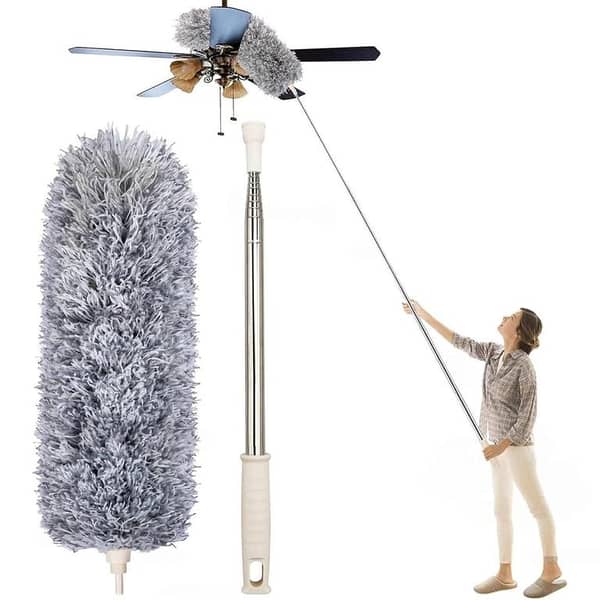 Extendable Ceiling Fan Duster with Long Handle – Microfiber Cleaning Brush for Fans, Walls & High Ceiling Dusting Tool